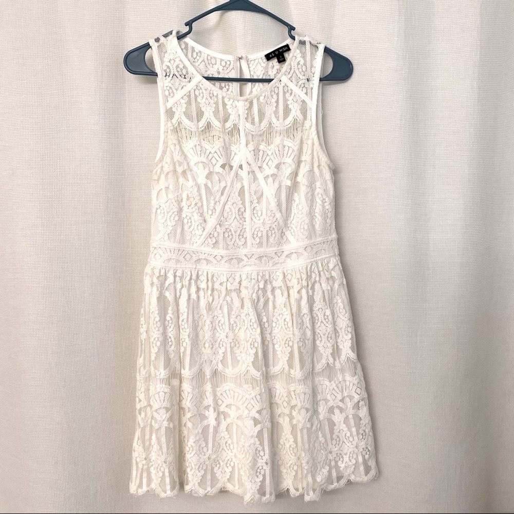 Juniors White Lace Dress